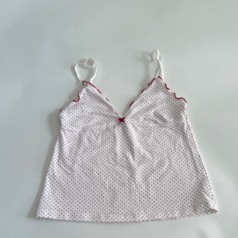 Brandy Melville White Polka Dot Camisole Top